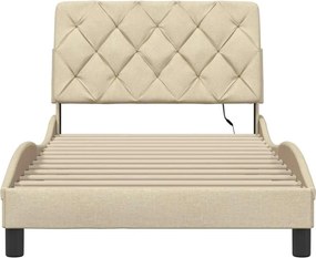 vidaXL Σκελετός Κρεβατιού με LED Χωρίς Στρώμα Κρεμ 100 x 200 εκ.