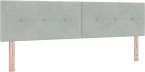 vidaXL LED κεφαλάρι με LED ταινίες φωτός Ανοιχτό γκρι 180 cm Βελούδο