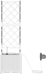 vidaXL Γλάστρα Κήπου Λευκό 40 x 40 x 142 cm Ατσάλι