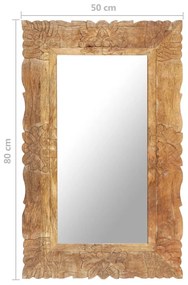 Καθρέφτης 80 x 50 εκ. από Μασίφ Ξύλο Μάνγκο - Καφέ