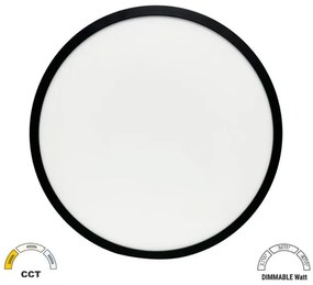 Φωτιστικό Οροφής Πάνελ LED 32W/36W/40W IP40 3CCT Φ48,3cm Lumen-21-483401-Μαύρο 21-483401