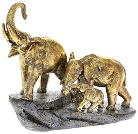 Διακοσμητικό Επιτραπέζιο Οικογένεια Ελέφαντα Polyresin Χρυσή 22x11x20εκ. iliadis 81935
