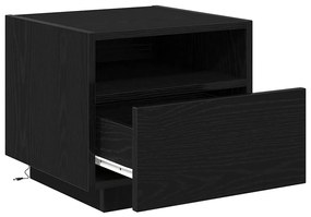 vidaXL Κομοδίνο Μαύρη δρυς 40 x 39 x 37 εκ Επεξεργασμένο ξύλο