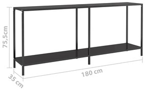 vidaXL Τραπέζι Κονσόλα Μαύρο 180 x 35 x 75,5 εκ. από Ψημένο Γυαλί