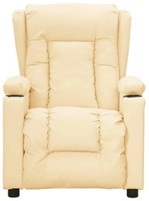 vidaXL Πολυθρόνα Μασάζ Ηλεκτρική Κρεμ από Συνθετικό Δέρμα
