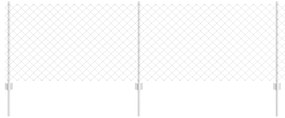 vidaXL Περίφραξη αλυσίδας  με 10 U Posts Ασήμι 0.8x10 μ Χάλυβας