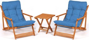 Garden Table &amp; Chairs Set (3 Pieces) My007 - Blue Blue
Natural