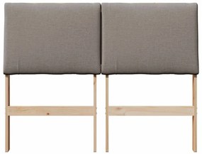 vidaXL Ταπετσαρισμένο κεφαλάρι Taupe 135 cm Στερεά ξυλεία πεύκου