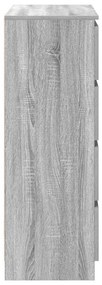 Sideboard Grey Sonoma 80x35x99 cm Ξύλινο μηχανουργικό ξύλο - Γκρι