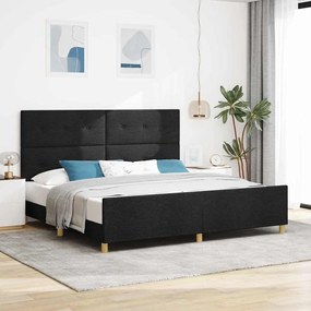 vidaXL Κρεβάτι Μαύρο 200x200 εκ Υφάσματος