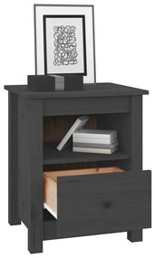 vidaXL Κομοδίνο Γκρι 40x35x49 εκ. από Μασίφ Ξύλο Πεύκου