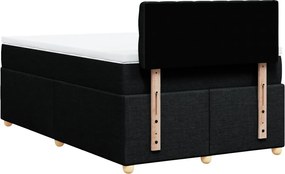 vidaXL Κρεβάτι Boxspring με Στρώμα Μαύρο 120x200 εκ. Υφασμάτινο