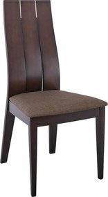 SAMBER Καρέκλα, Οξιά Καρυδί Burn Beech, Ύφασμα Καφέ   2τμχ