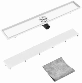 vidaXL Σιφόνι Ντουζιέρας με Κάλυμμα 2 σε 1 83x14 εκ. Ανοξείδωτο Ατσάλι
