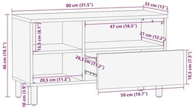 ΈΠΙΠΛΟ ΤΗΛΕΟΡΑΣΗΣ ΜΑΥΡΟ 80 X 33 X 46 ΕΚ. ΑΠΟ ΕΠΕΞΕΡΓΑΣΜΕΝΟ ΞΥΛΟ 4017665