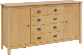 vidaXL Πλαϊνό γραφείο HILL Μέλι Καφέ 154 x 40 x 80 εκ. Στερεό πεύκο
