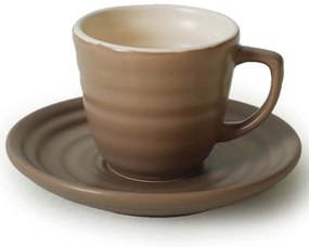 Φλυτζάνια Καφέ Με Πιατάκια (Σετ 12Τμχ) 275KRM2175 107ml Light Brown Hermia Κεραμικό
