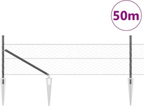 vidaXL Στύλος Περιφράξεων Γκρι 50 x 0,8 μ (50 mm δίχτυ)