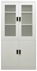 vidaXL Ντουλάπα Γραφείου 90 x 40 x 180 εκ. Ανοιχτό Γκρι Ατσάλινη