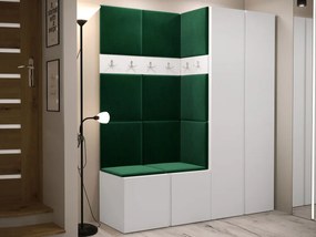 Σετ διαδρόμου Hartford 266, 186x158x46cm, 77 kg, Άσπρο, Πλαστικοποιημένη μοριοσανίδα, Ταπισερί, Εντοιχισμένη, Τοίχου | Epipla1.gr