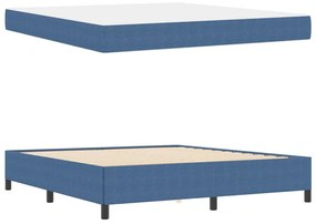 vidaXL Σκελετός Κρεβατιού με στρώμα Μπλε 180 x 200 cm ύφασμα