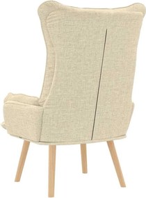 vidaXL Πολυθρόνα Κρεμ 69 x 74 x 93 εκ. Ύφασμα και Κόντρα Πλακέ