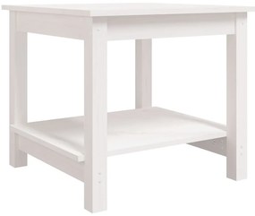 vidaXL Τραπεζάκι Σαλονιού Λευκό 50 x 50 x 45 εκ. από Μασίφ Ξύλο Πεύκου