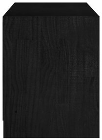 Έπιπλο Τηλεόρασης Μαύρο 104 x 33 x 41 εκ. από Μασίφ Ξύλο Πεύκου - Μαύρο