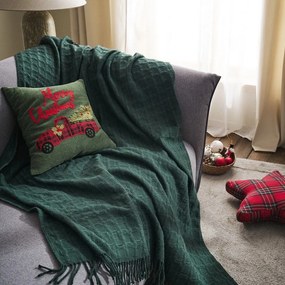 Κουβέρτα Καναπέ Waffle 104/07 Green Gofis Home 130X170 130x170cm Βαμβάκι-Πολυέστερ