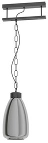 Φωτιστικό Οροφής-Ράγα 'Brickfield' 43394 Black-Clear Eglo Metal, Glass