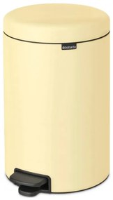 Κάδος απορριμμάτων με πεντάλ Brabantia NewIcon 649044, 20 l, Ομαλό κλείσιμο, Αντιολισθητική βάση, Κίτρινο