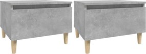 vidaXL Τραπέζια Βοηθητικά 2 τεμ. Γκρι Σκυροδ. 50x46x35 εκ. Επεξ. Ξύλο