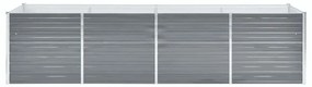 vidaXL Ζαρντινιέρα Υπερυψωμένη Γκρι 320x80x77 εκ. Γαλβανισμ. Χάλυβας