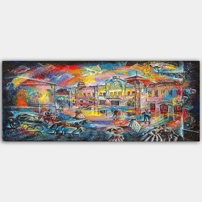 Πίνακας Καμβάς 451ERN1367 120x50cm Multi Wallity Οριζόντιοι Ξύλο, Καμβάς