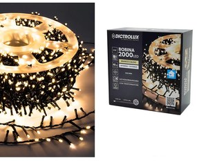 2000 LED Εσωτ. &amp; Εξωτ. Χώρου Με 8 Προγράμματα Και Μετασχηματιστή Θερμό Λευκό Φως Πράσινο Καλώδιο Μη Επεκτεινόμενο IP44 31V 42m