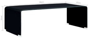 vidaXL Τραπεζάκι Σαλονιού Μαύρο 98 x 45 x 31 εκ. από Ψημένο Γυαλί
