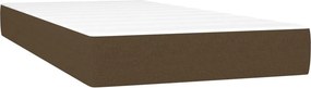 vidaXL Κρεβάτι Boxspring με Στρώμα Σκούρο Καφέ 90x200 εκ. Υφασμάτινο