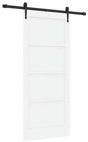 vidaXL Συρόμενη Πόρτα Λευκό 86 x 198.5 cm Μασίφ ξύλο πεύκου