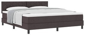 vidaXL Κρεβάτι box spring με στρώμα Σκούρο Καφέ 180 x 200 cm ύφασμα