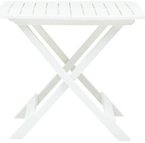 vidaXL Τραπέζι Κήπου Πτυσσόμενο Λευκό 79 x 72 x 70 εκ. Πλαστικό