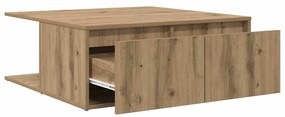 vidaXL Τραπεζάκι σαλονιού with Drawer artisan δρυς 80 x 80 x 31 cm
