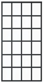 Πόρτα Συρόμενη Μαύρη 102 x 205 εκ. από Γυαλί ESG / Αλουμίνιο - Μαύρο