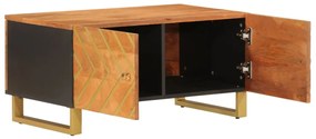 vidaXL Τραπεζάκι Σαλονιού Καφέ/Μαύρο 80x50x40εκ. από Μασίφ Ξύλο Μάνγκο