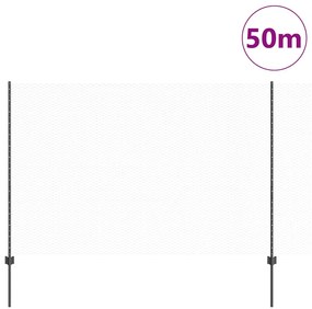 vidaXL Φράχτης με Στήλες. Γκρι 1.6 x 50 m Ατσάλι