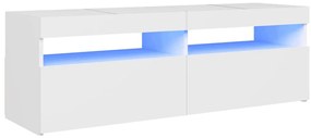 vidaXL Έπιπλο Τηλεόρασης με LED Καφέ Λευκό 120x30x50 εκ.