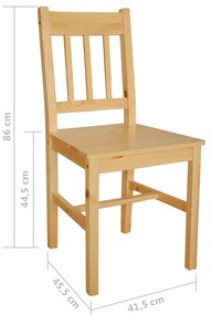 vidaXL Καρέκλες Τραπεζαρίας 6 τεμ. από Ξύλο Πεύκου