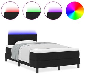 vidaXL Κρεβάτι με ελατήρια με στρώμα Μαύρο 120 x 190 cm ύφασμα