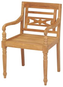 Καρέκλες Batavia 2 τεμ. από Μασίφ Ξύλο Teak - Καφέ