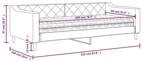 Καναπές Κρεβάτι με Στρώμα Κρεμ 90 x 200 εκ. Υφασμάτινο - Κρεμ