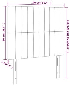 Κεφαλάρι Κρεβατιού LED Ροζ 100x5x118/128 εκ. Βελούδινο - Ροζ